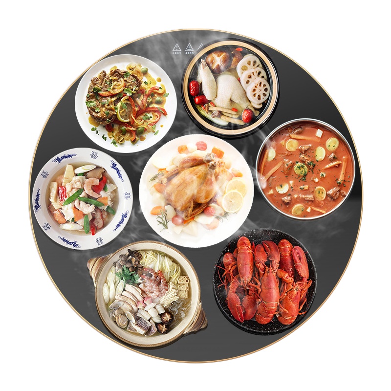 北极绒(Beijirog) 智能旋转圆形饭菜保温板家用暖菜宝热菜板加热器热菜神器暖菜板