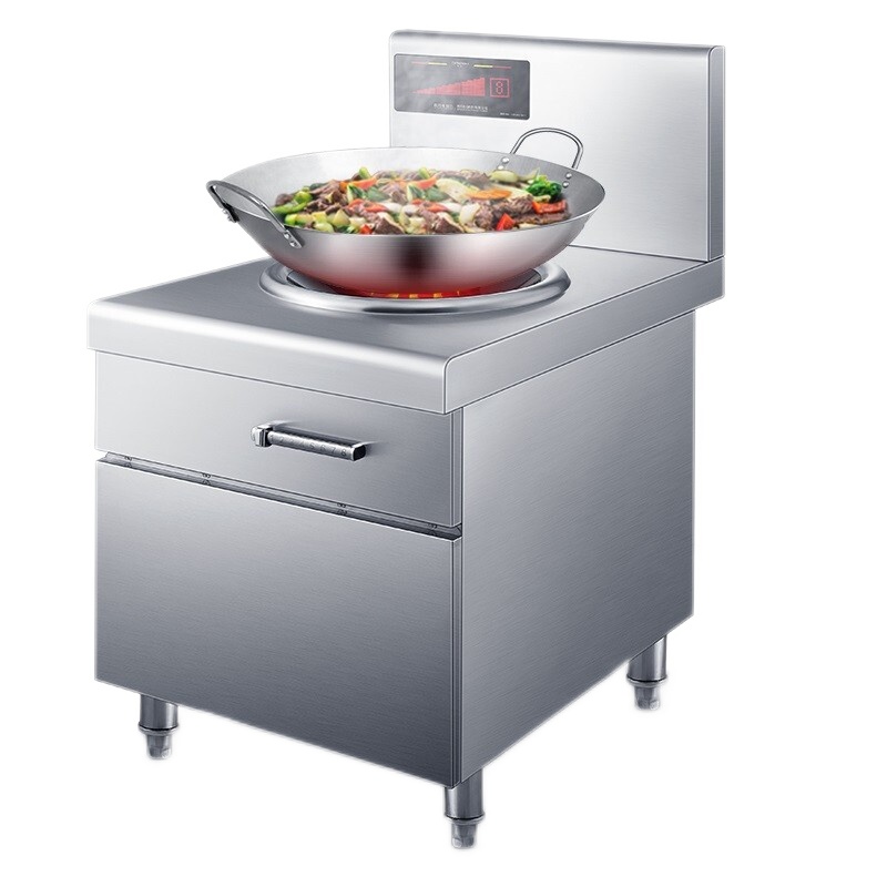 德玛仕(DEMASHI)饭店学校食堂大功率凹面电磁灶台 8kw单头无尾400小炒炉 HW-XC08C-06L (201)