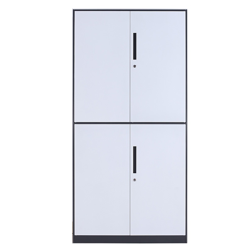 东港家具 窄边套色钢制加厚办公文件柜铁皮柜财务凭证资料柜档案柜玻璃储物书柜带锁抽屉可定制 窄边通体双节文件柜