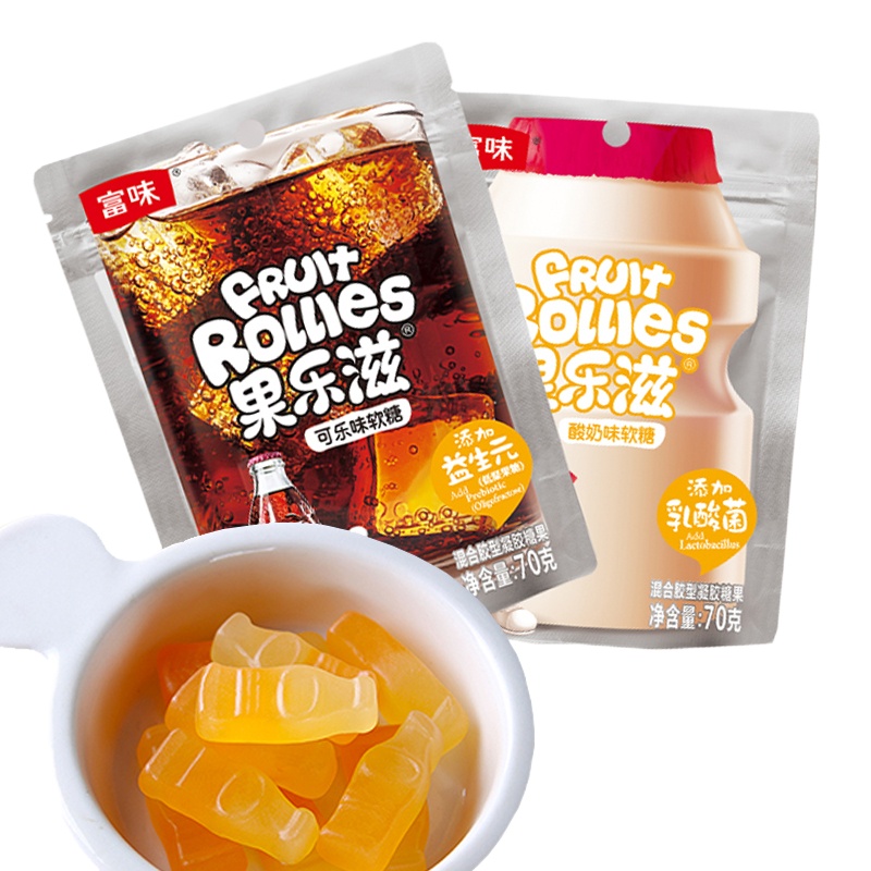 富味 果乐滋双色明胶软糖70g*2包(可乐味+酸奶味)