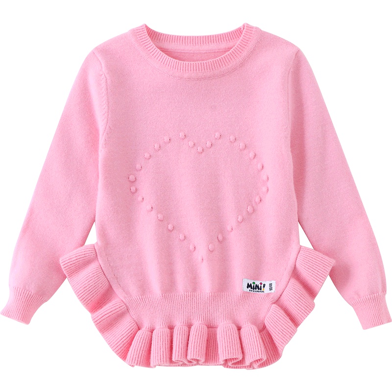 铅笔俱乐部童装2019秋装新款女童圆领毛衣女小童毛衫儿童长袖毛衣