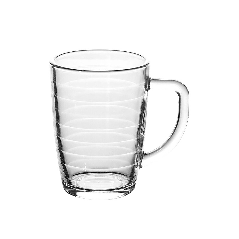 三光云彩(GLASSLOCK)韩国进口钢化玻璃水杯马克杯带把手加厚耐摔透明杯子RM403茶杯牛奶杯耐高温杯子350ml