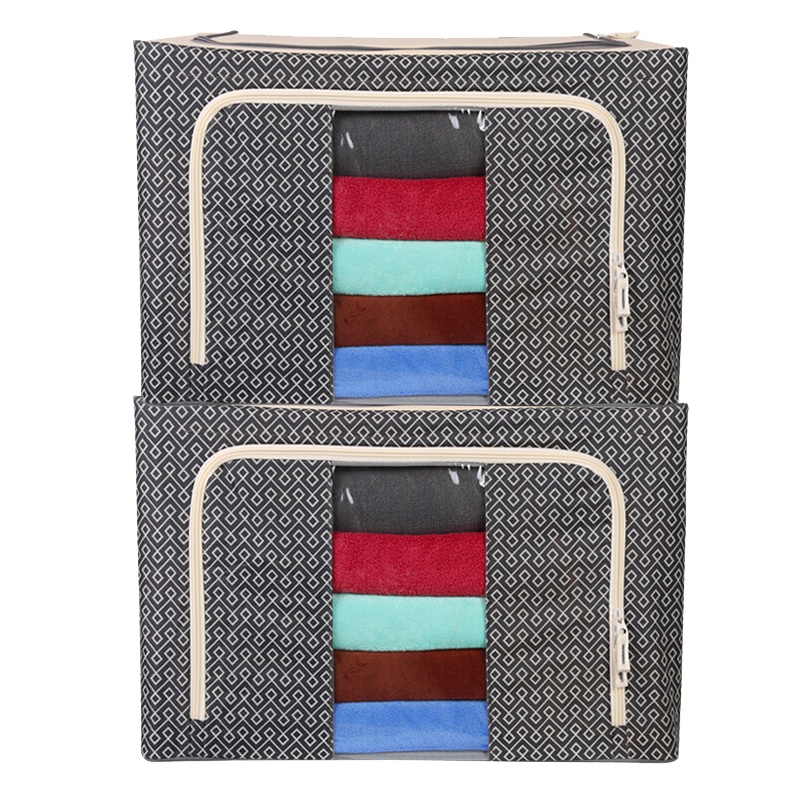 绿之源 牛津布收纳箱可折叠大号布艺收纳衣物储物整理箱66升*2