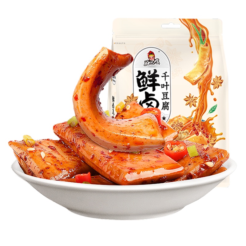 好巴食 鲜卤千叶豆腐卤香味125g*4手撕素牛排休闲零食独立小包装