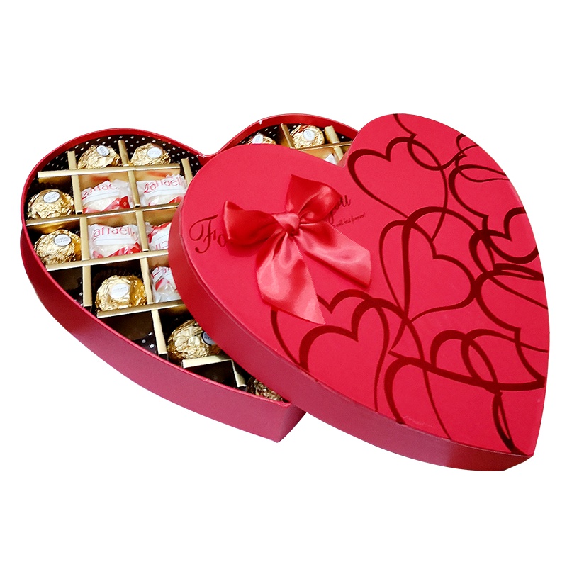 费列罗巧克力Ferrero费列罗榛果巧克力心形礼盒装27粒金混合口味装礼盒2口味白色拉斐尔+金色费列罗组合