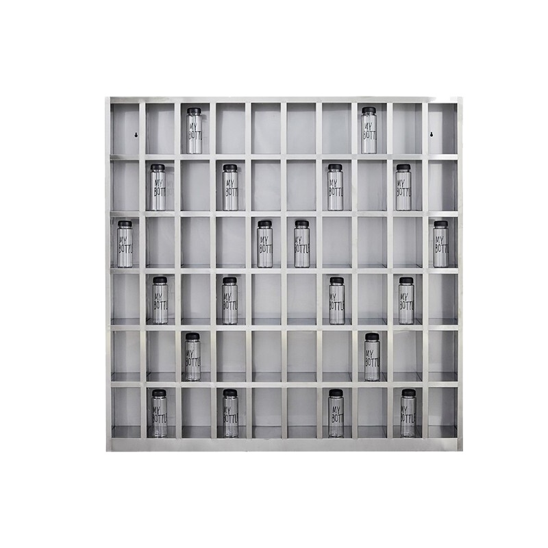 中研不锈钢水杯柜水杯架工厂车间茶杯柜活动休息室口杯收纳放置柜60格水杯柜