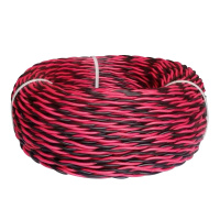 国标花线家用消防线照明灯头线RVS双绞电源线2芯0.5 0.75 1.0 2.5平方 红蓝RVS2芯1.0 50米