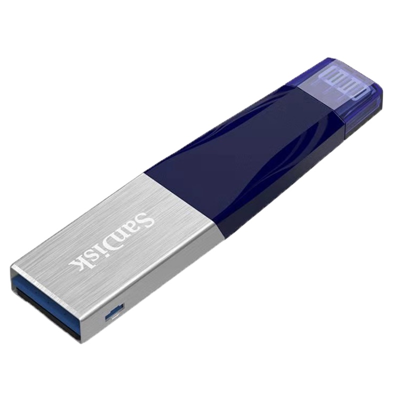 [免邮]闪迪(SanDisk)欣享256GB苹果手机电脑两用U盘闪存盘USB3.0MFI认证 iPhone 优盘 蓝色