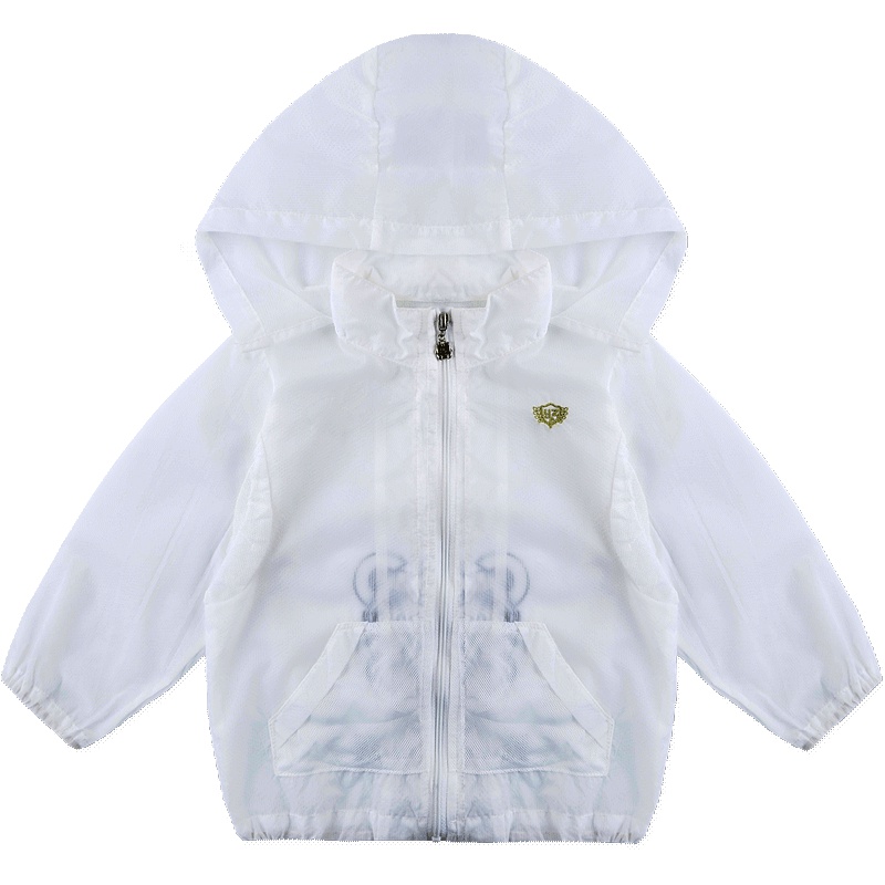 春装婴姿坊品牌童装男女童白色轻薄透气百搭英伦防晒外套