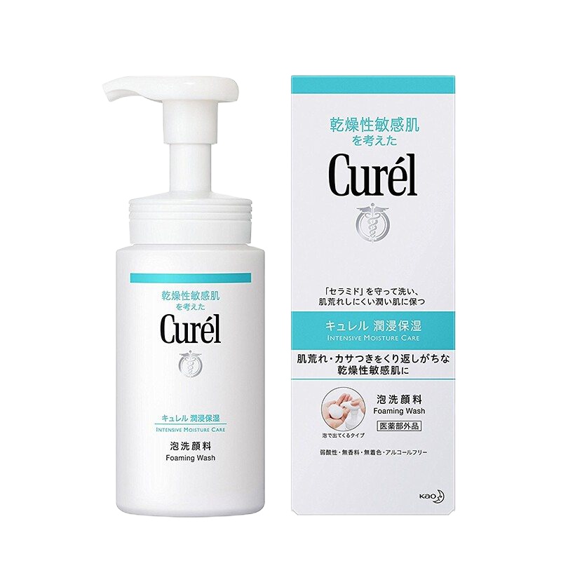 日本 Curel珂润面霜卸妆水乳液洗面奶套装补水精华保湿 洗面奶150ml 肌氨基酸泡沫洁面[正品保障]