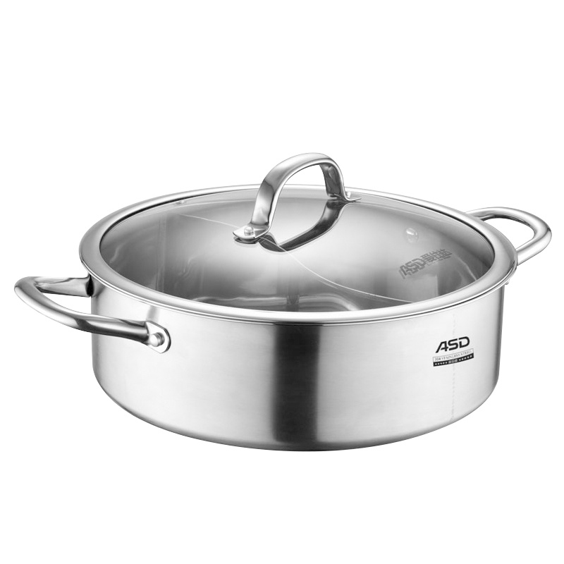 爱仕达(ASD) 锅具32cm火锅 复底304不锈钢大容量清汤火锅 FS32A1WG