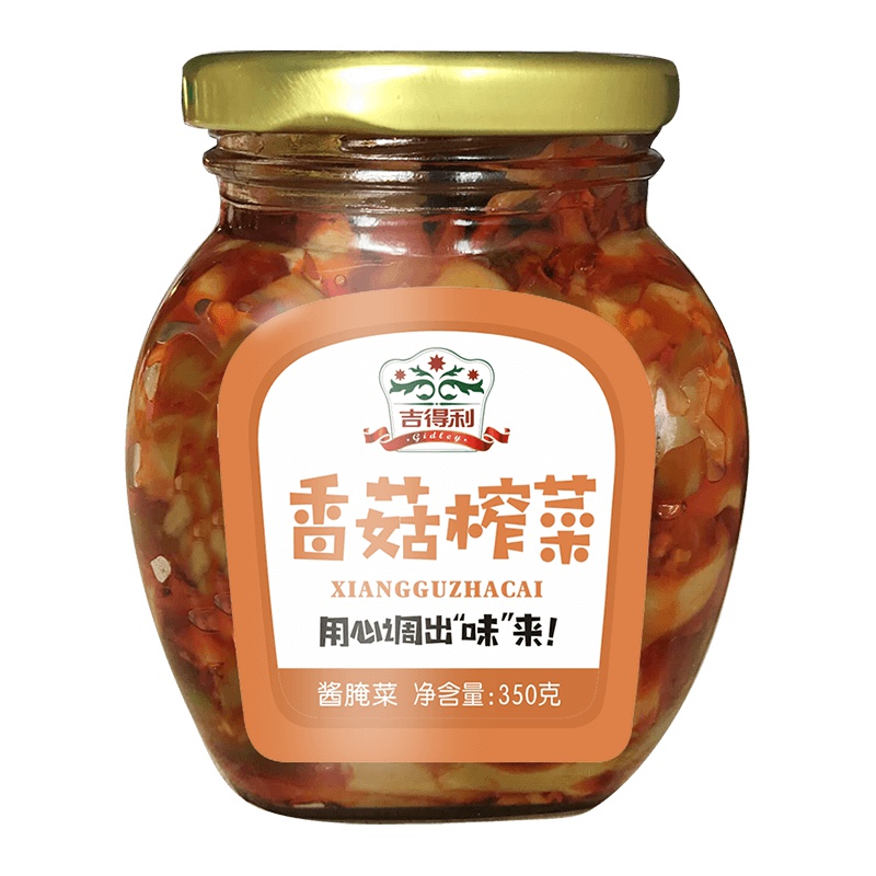 吉得利 四川特产350g香菇榨菜零食小吃美味可口下饭菜