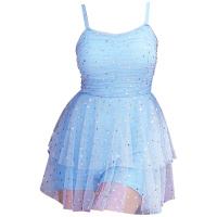 OOK连体裙式泳衣女保守遮肚显瘦游泳衣大胸聚拢性感大码泳装新款 嫩粉