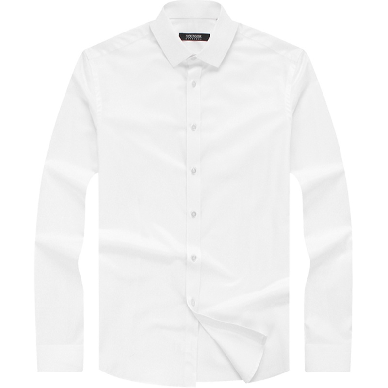 雅戈尔天丝纯色时尚修身男士衬衣男士长袖衬衫