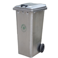 振真ZZ-144户外240L环卫挂车垃圾桶大号带轮环保市政物业果皮箱1.2厚度+橡胶轮240L