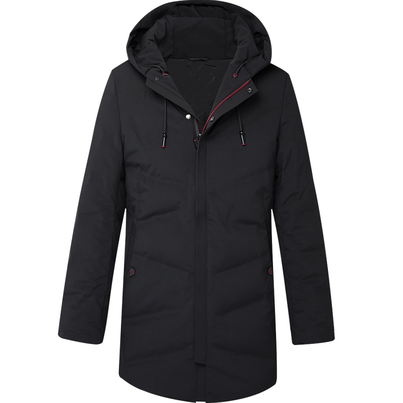 HODO红豆男装 男士羽绒服 冬季时尚简约加厚中长款气质连帽羽绒服外套男