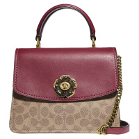 Coach 蔻驰(专柜) 女士红棕拼色印LOGO手提包 79274B4PEX
