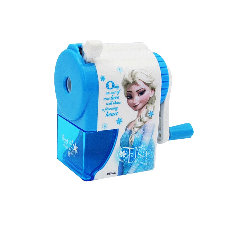 迪士尼削笔器机铅笔刀多功能手摇车卷笔刀铅削笔刀转笔刀自动进铅手动钻笔刀儿童小学生用铅笔刨旋绞修剥笔机5632艾莎公主