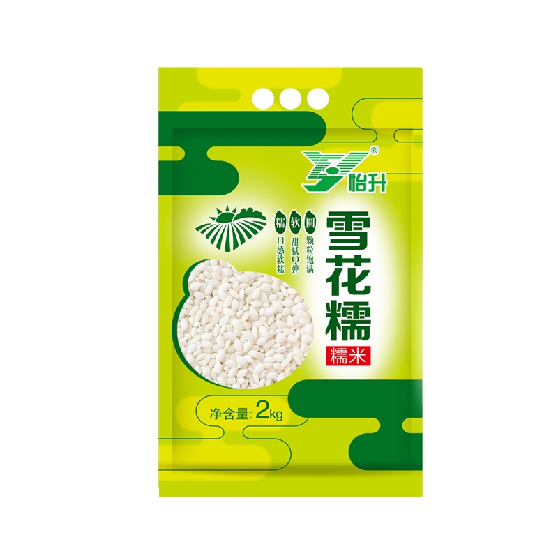 怡升雪花糯米2kg/袋 可包粽子 圆粒 4斤袋装 酿酒熬粥 江米