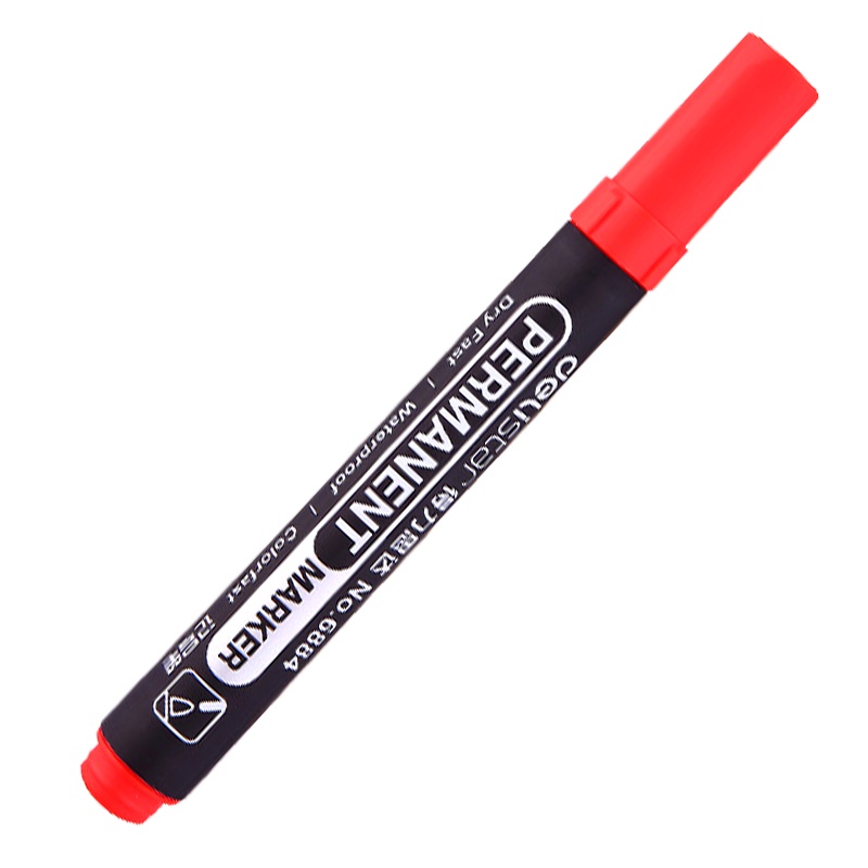 [精选]得力(deli)10支装记号笔 马克笔勾线笔油性笔 红色6884