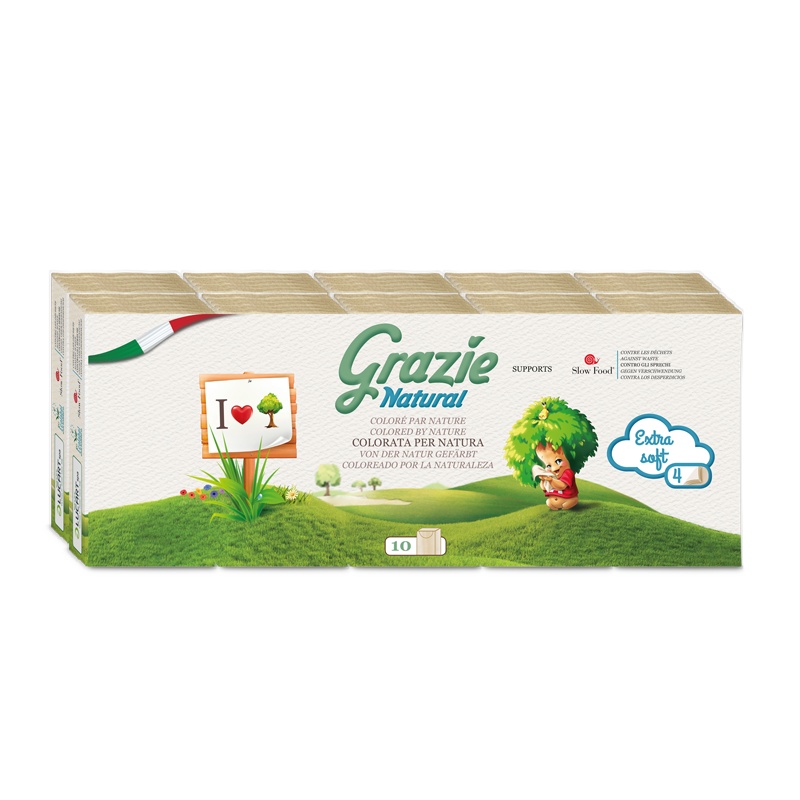 古拉爵(Grazie) 生态环保手帕纸(4层)无香意大利原装进口生态环保原色纸 单个价