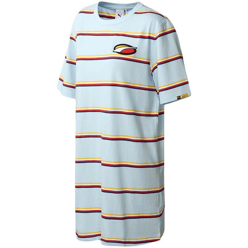 PUMA黑标女装RDET运动服休闲条纹圆领连衣裙598075