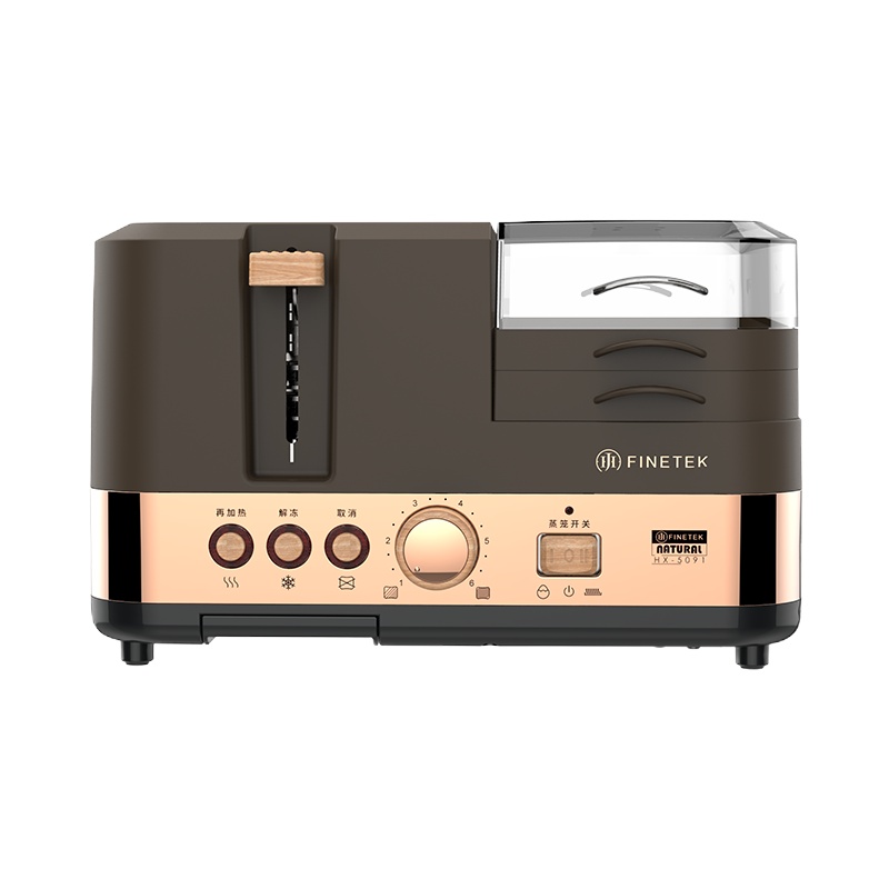 FINETEK 出口原款多士炉家用多功能吐司机烤面包机6档烘烤煮蛋器全自动烤土司机四合一早