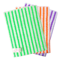 虹乐洗碗巾10条装竹纤维双层 18*23cm抹布百洁布洗碗巾不吸油不掉毛轻松去油污