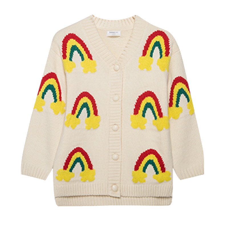 【店铺发货】巴拉巴拉女小童2019年秋季新款毛衣 女幼童彩虹纱线毛开衫