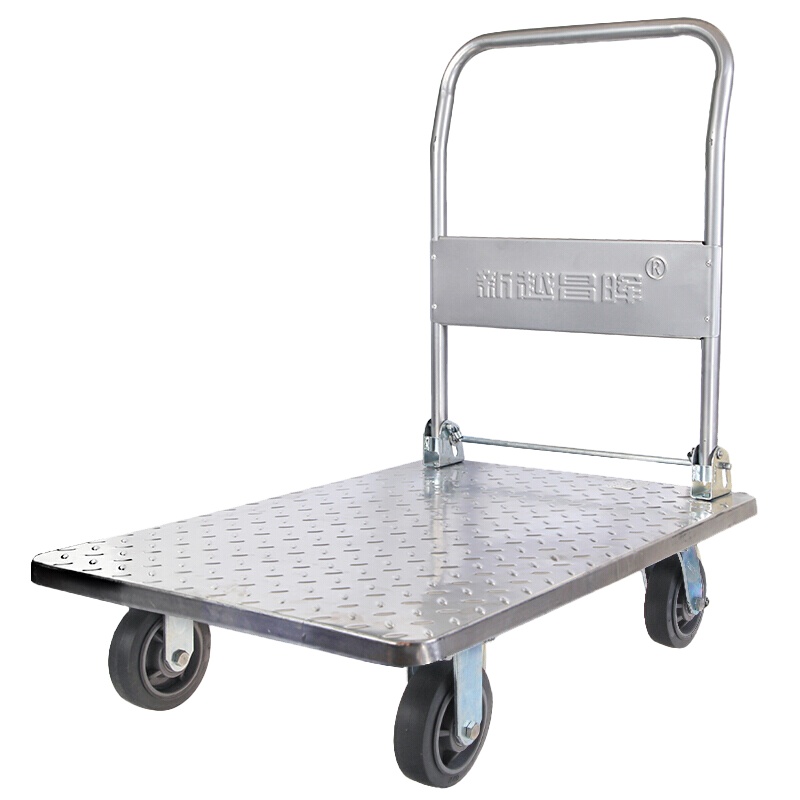 新越昌晖钢板车平板车小推车手推车拉货车手拉车小拖车搬运车重型钢板车60*90承重约1000斤MND128