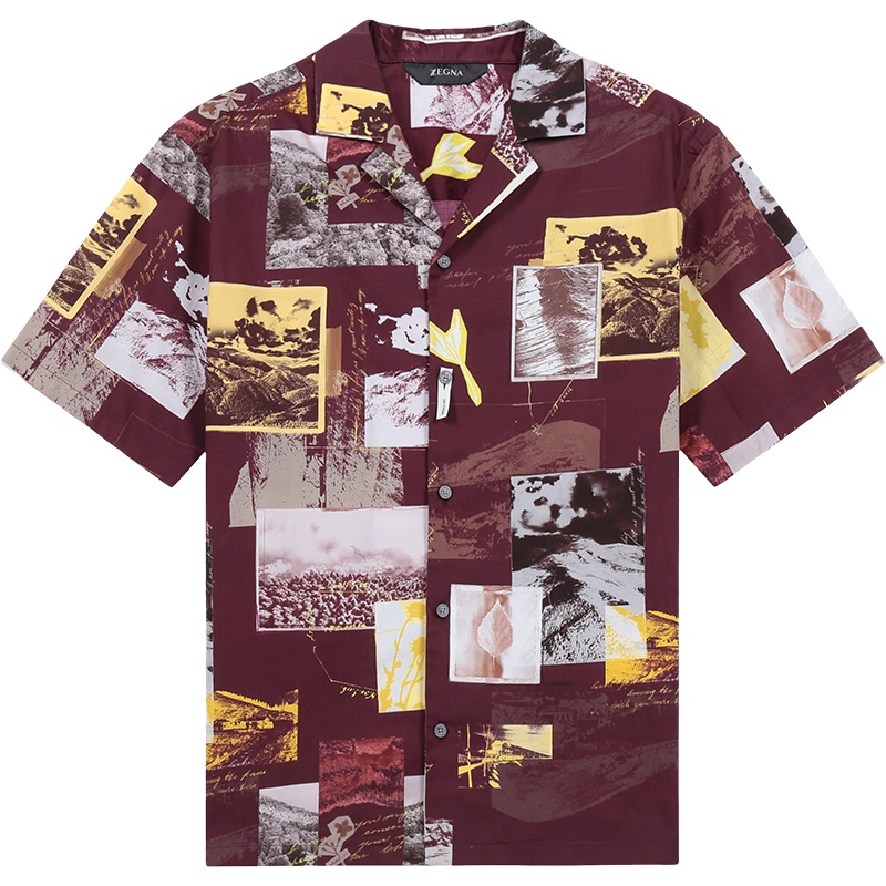 Z ZEGNA 杰尼亚 男士 棉质短袖衬衫905022 ZCOB2