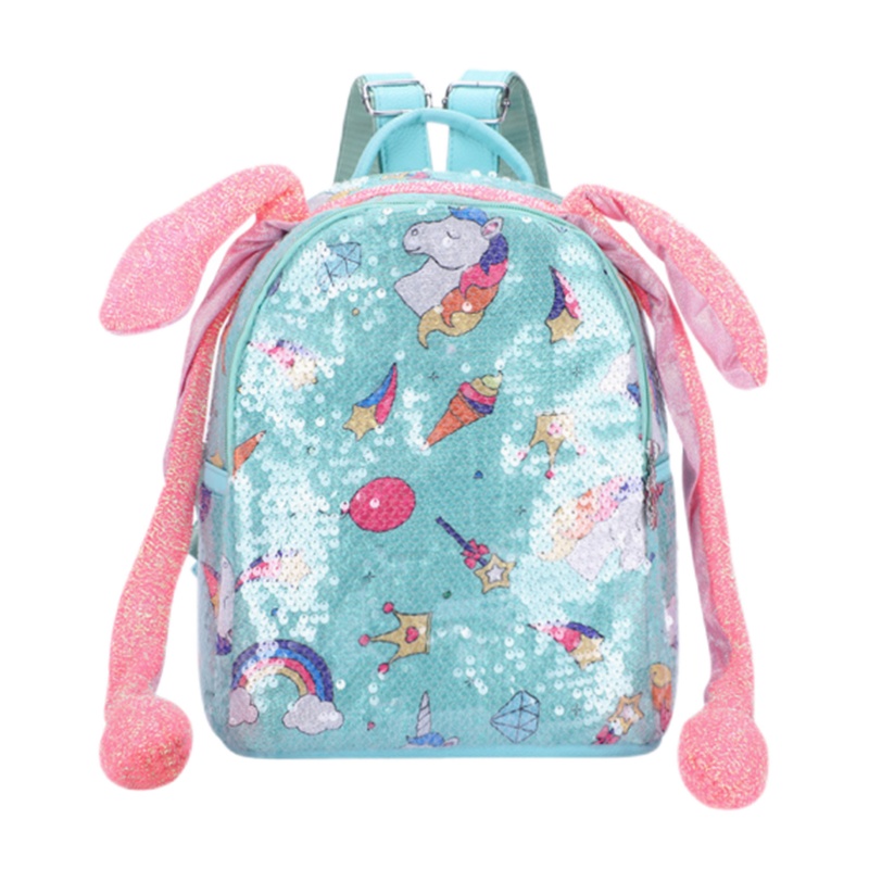 迪嘉乐个性亮片耳朵双肩包超萌可爱小背包女韩版幼儿园儿童书包