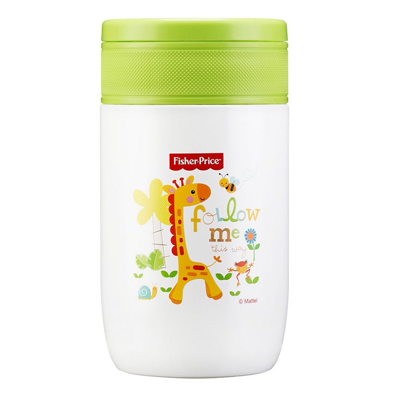 Fisher Price 费雪保宝宝保温饭壶焖烧壶便携便当盒不锈钢内胆 儿童餐具 500ml FP-8613D 绿色