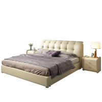 佐丽雅真皮床1.8米软床头双人床现代简约主卧婚床榻榻米欧式家具SN810