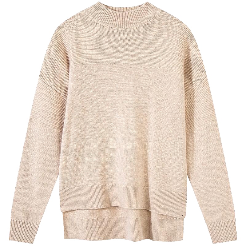 上新拉夏贝尔羊毛毛衣女士圆领纯色宽松上衣时尚外衣毛衫学生10019169