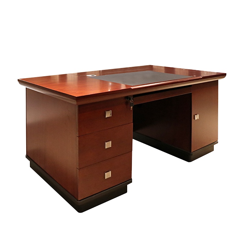 盛世之家 老板桌简约实木皮班台经理总裁桌大气现代简约中式油漆办公桌tytl-3