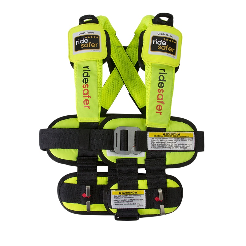 进口美国RideSafer艾适Delight儿童穿戴式便携简易安全座椅增高垫3-12岁 动感黄(大号) 顺丰速运