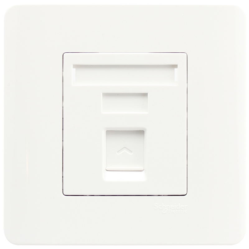 施耐德电气（Schneider Electric）开关插座 单联电脑插座 网络网线墙壁弱电面板 轻点白