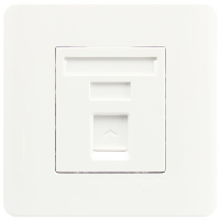 施耐德电气（Schneider Electric）开关插座 单联电脑插座 网络网线墙壁弱电面板 轻点白