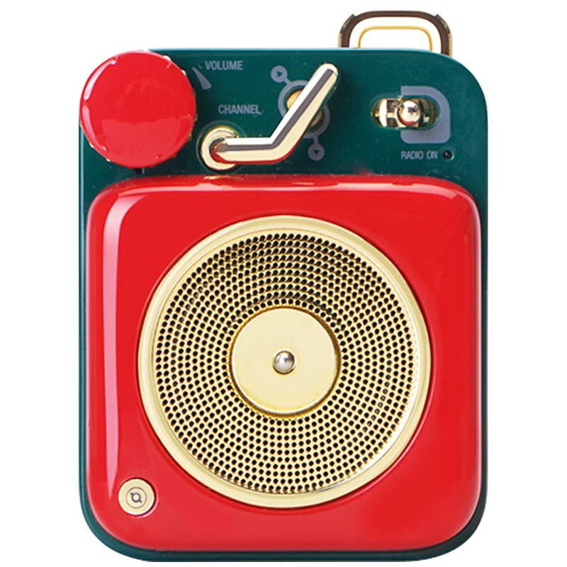 猫王收音机 MW-P1原子唱机B612便携式复古蓝牙音箱音响智能语音通话户外迷你小音响 幸运红