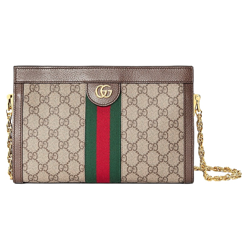 [海外直邮]GUCCI 古驰女包Ophidia系列 小号GG棕色 链条单肩斜挎包503877 K05NG 8745
