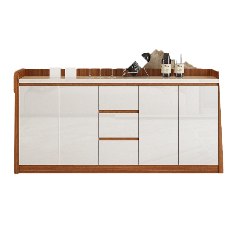 创世人 简约餐边柜客厅储物收纳木柜子装饰餐厅落地碗橱双门餐边柜窄柜柜子