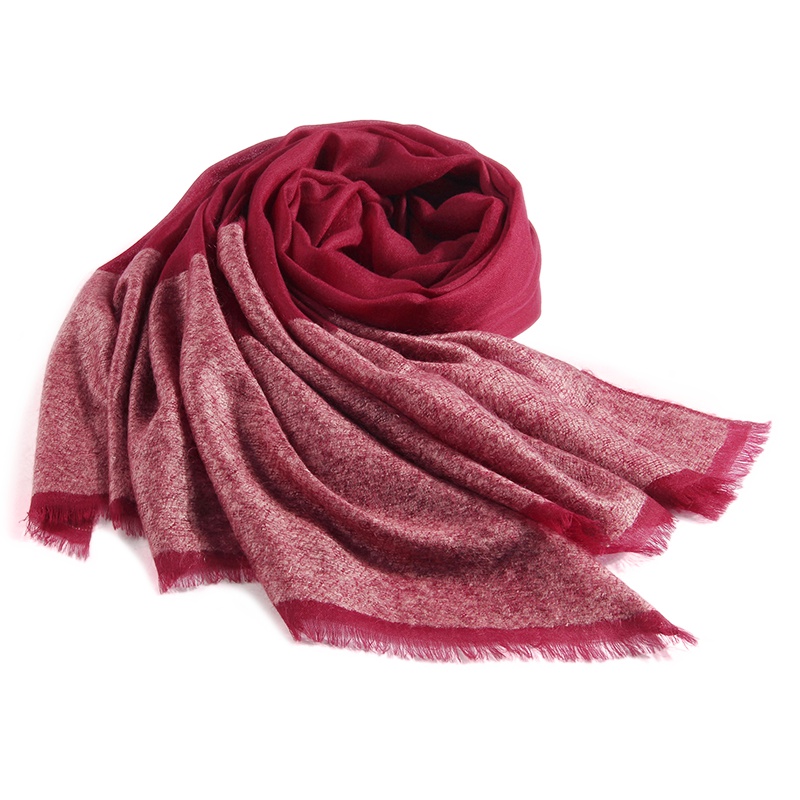 新款上海故事高端羊绒围巾女秋冬季韩版百搭红色旗袍披肩