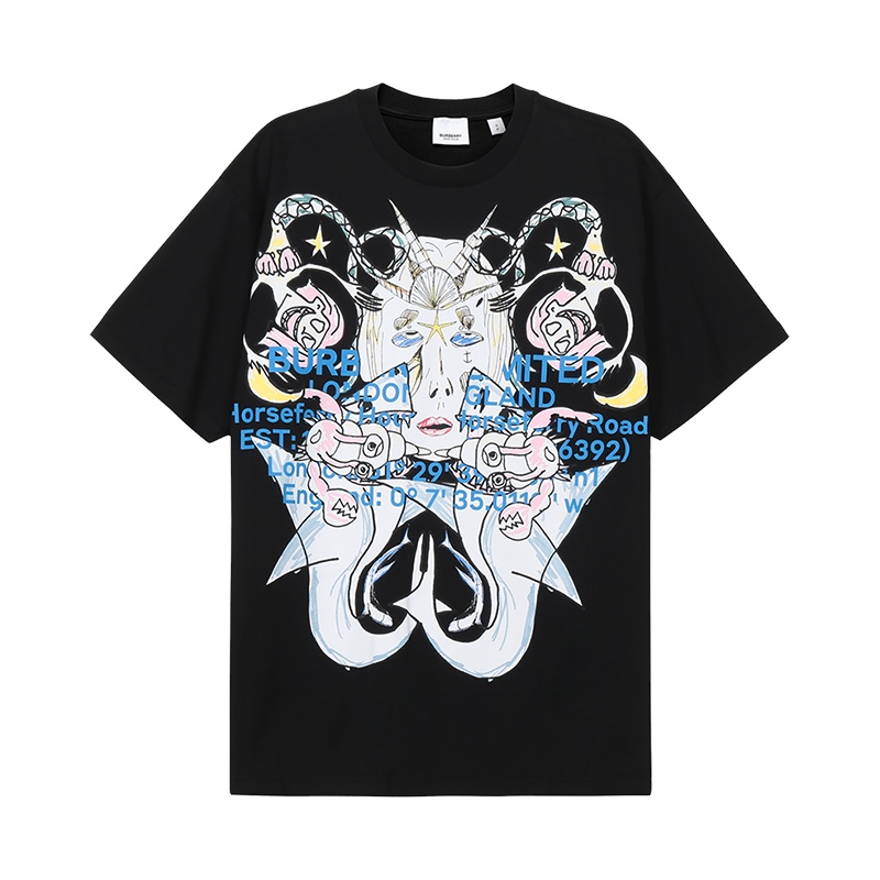 博柏利 BURBERRY 男士 棉质宽松版圆领短袖T恤80406791