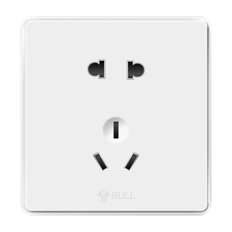 公牛(BULL)开关插座 三孔16A插座二孔10A面板大功率86型电源插座热水器空调 G18Z227 幻影白