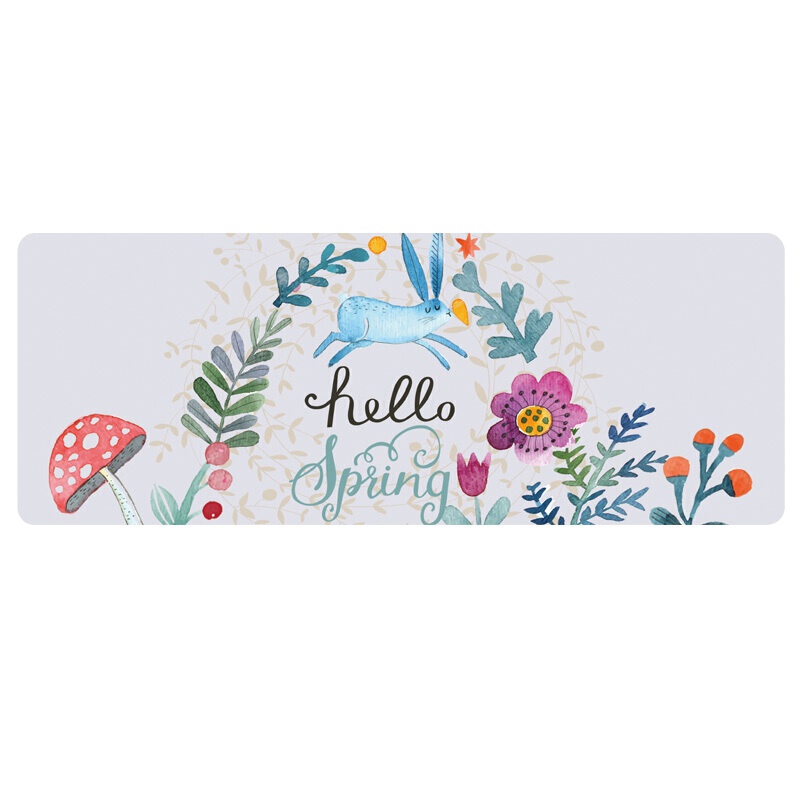 灵蛇 游戏鼠标垫 超大电脑桌垫 加厚办公桌键盘垫 精密包边 防滑 可水洗 P510花园兔