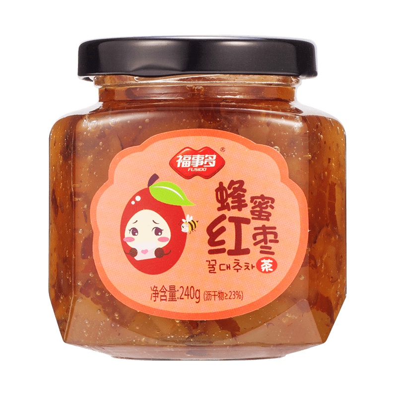 福事多蜂蜜红枣茶240g/瓶 自制果味茶酱水果茶冲泡饮品