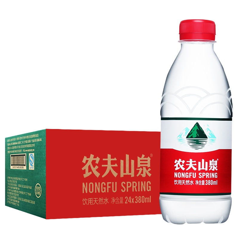 惠品企购农夫山泉 饮用天然弱碱性矿泉水380ml*24瓶/箱 50箱起订