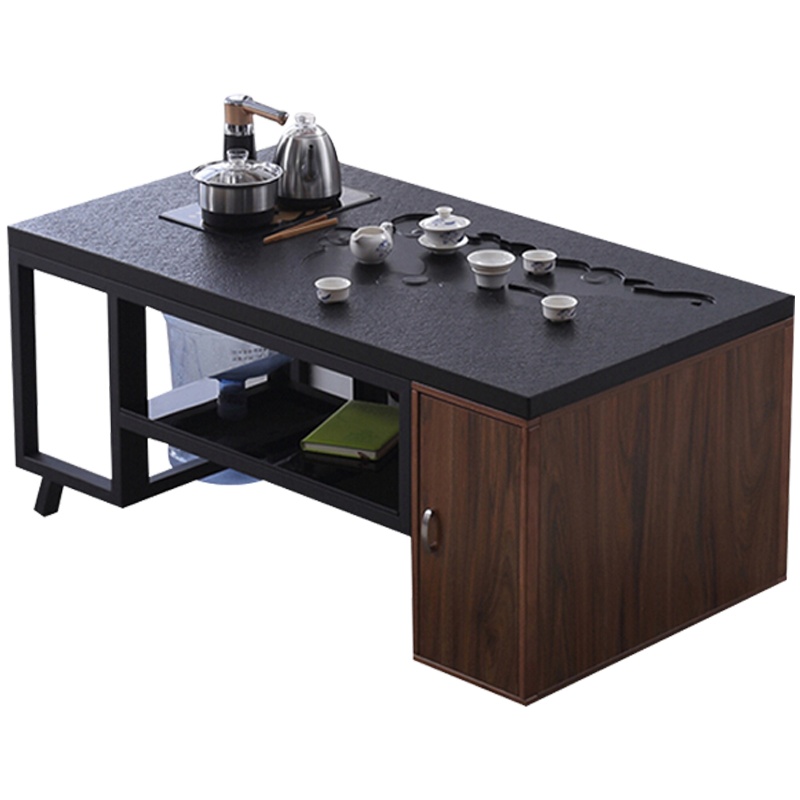 创世人 办公家具茶几火烧石茶台功夫茶几大理石茶几现代简约多功能泡茶茶桌