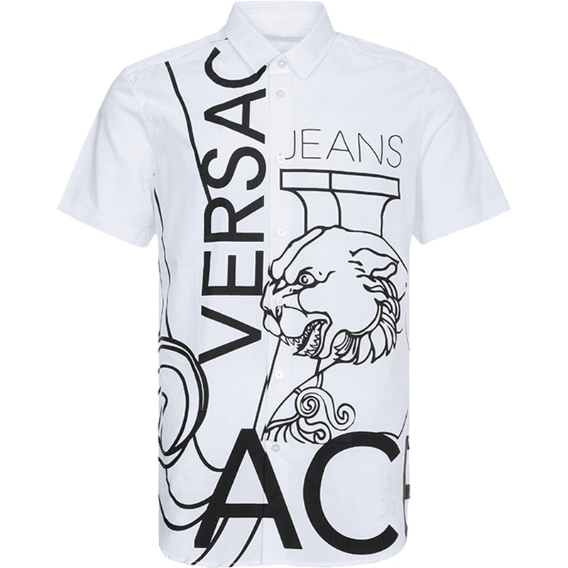 Versace JEANS 范思哲 奢侈品 男士棉质短袖衬衫 B1GTB6SC 30206